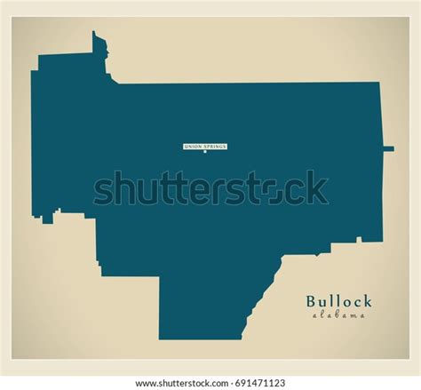 Modern Map Bullock Alabama County Usa Stock Vector (Royalty Free) 691471123