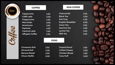 Coffee Shop Menu Boards | Lira Screen