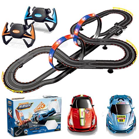 Dual Player 1:43 Scale Slot Racing Car Track Toy Set, Kids Toys High ...