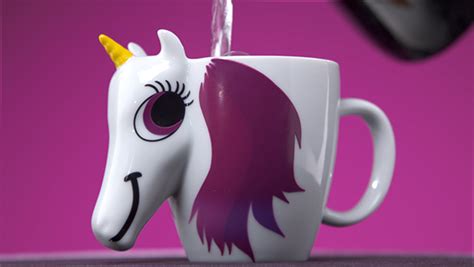 Unicorn Color Changing Mug: Add a hot liquid to reveal a rainbow mane.