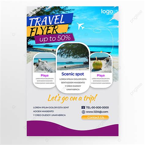 Travel Creative Colorful Geometric Leaflet Template Template Download ...