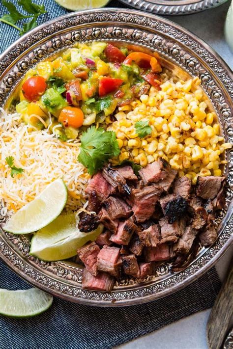 Easy Grilled Steak Burrito Bowls - Oh Sweet Basil