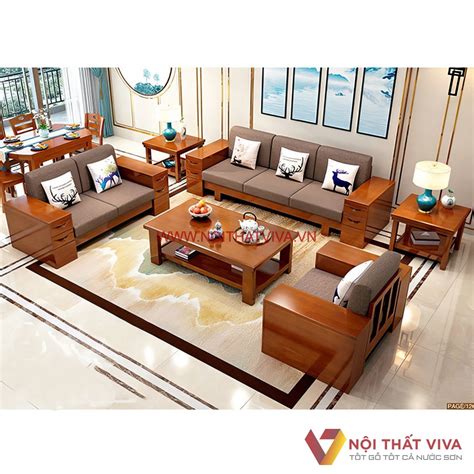 Mẫu Ghế Gỗ Sofa Phòng Khách Đẹp Cho Nội Thất Hiện Đại - Trường Lợi