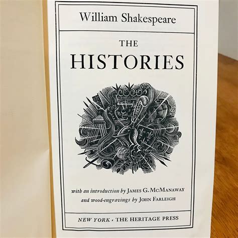 The Histories of William Shakespeare Vintage Book by Heritage | Etsy