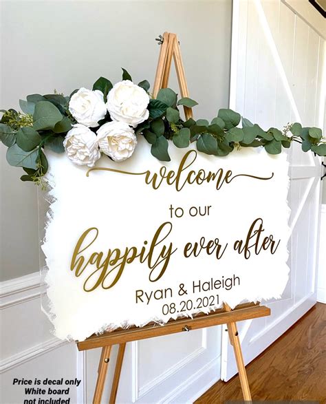 Happily Ever After Decal for Wedding Sign Vinyl Decal Welcome to our Happily Ever After with ...