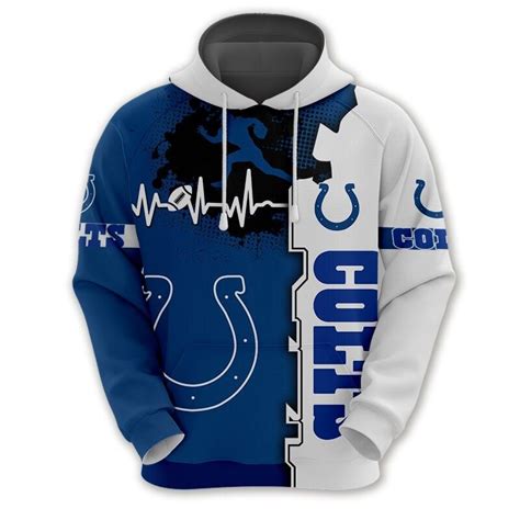 Indianapolis Colts Hoodie graphic heart ECG line -Jack sport shop