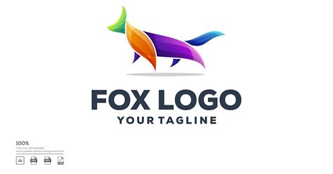 Fox color logo design by albert_kalingga on Envato Elements