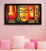 Buy Canvas 40 x 0.5 x 28 Inch Budha Hand Framed Oil Paintings by Gallery99 Online - Spiritual ...