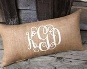 Items similar to Custom monogrammed personalized pillow wedding gift ...