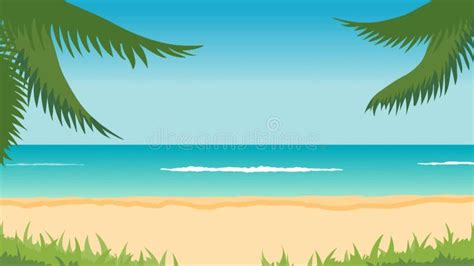 Landscape of Tropical Beach Animation Stock Video - Video of drawing, resort: 117004555