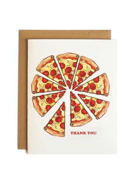 Pizza Thank You Card - Etsy