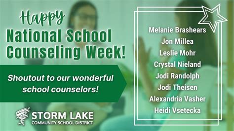 Happy National School Counseling Week | Storm Lake Community School District