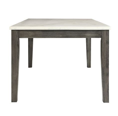 New ACME Merel 64″ Dining Table with Marble Tabletop and Wood Tapered Legs, for Restaurant, Cafe ...