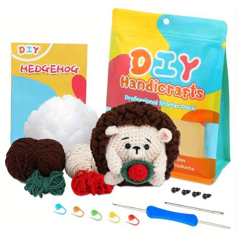 1pc Beginner Crochet Starter Kits Crochet Animal Kits Yarn Knitting Kits Polyester Crochet Hooks ...