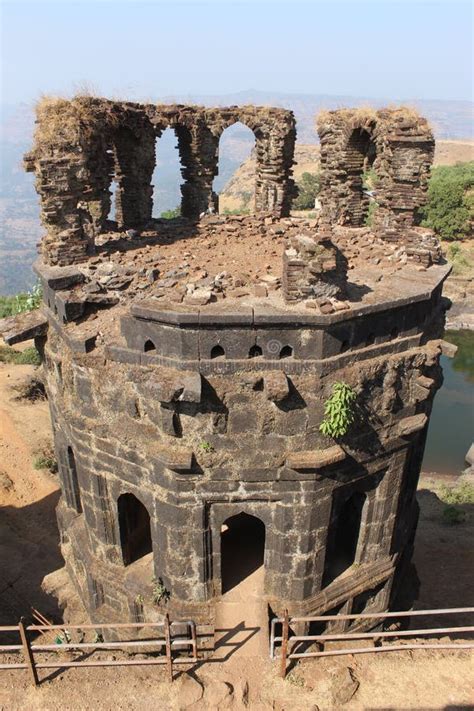 Aerial View of the Ruined Fortress of Raigad Fort, Raigad, Maharashtra ...