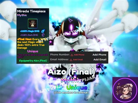 Aizen Aizo (Final) EVO Unique (META FULL AOE) | Anime Adventures AA VIP High End Account | No ...