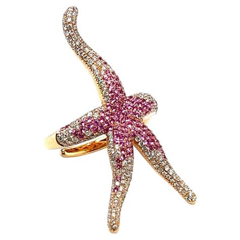 Pink Star Sapphire, Pink Sapphire and Diamond Ring Set in 18 Karat Rose ...