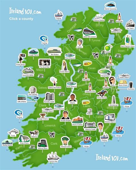 Ireland 101 - Map of Ireland. Super simplistic but easy to use at a ...