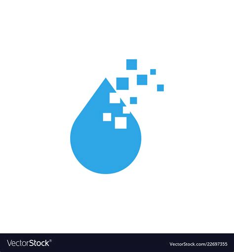 Water drop pixel graphic design element template Vector Image