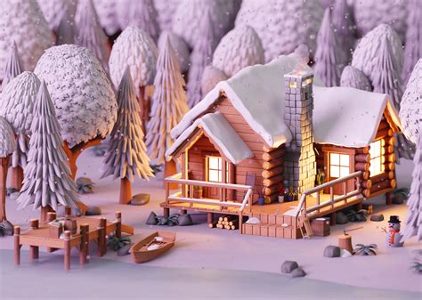 Winter Chalet on Behance