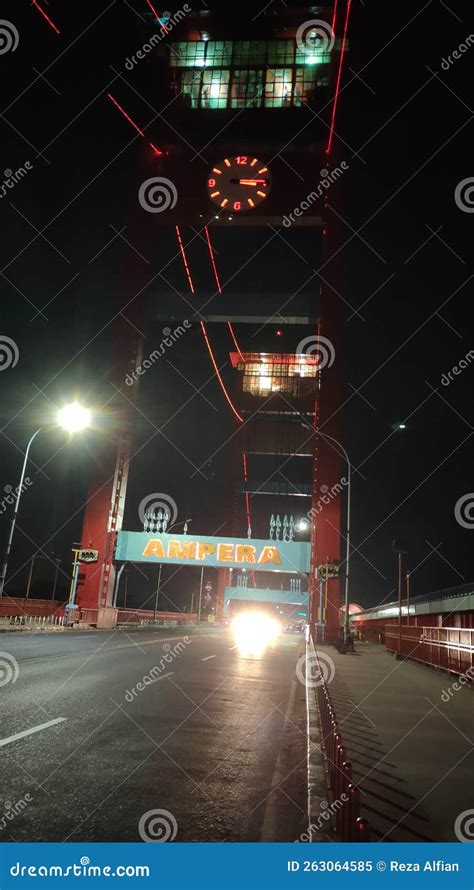 Ampera Bridge at Night in Palembang City Editorial Image - Image of palembang, ampera: 263064585