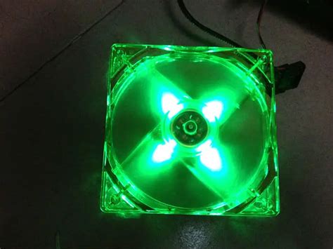 New Green color 12CM 120MM 25MM 4 Green Center LED Fan For PC Computer Case Box Cooller Cooling ...