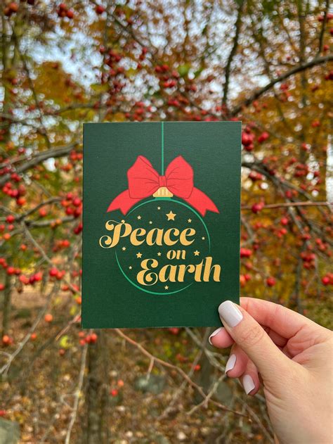 Peace on Earth Christmas Card 4.25 X 5.5 Folded Cards - Etsy