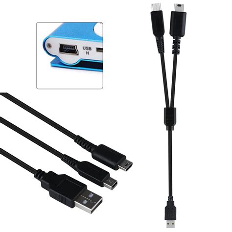 1PC 2 in 1 USB Charger Charging Power Cable Cord For Nintendo DS Lite ...