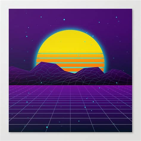 Buy Synthwave Aesthetics Canvas Print by edmproject. Worldwide shipping ...