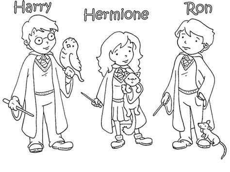 Harry Potter Cute Characters Färbung Seite - Kostenlose druckbare Malvorlagen für Kinder