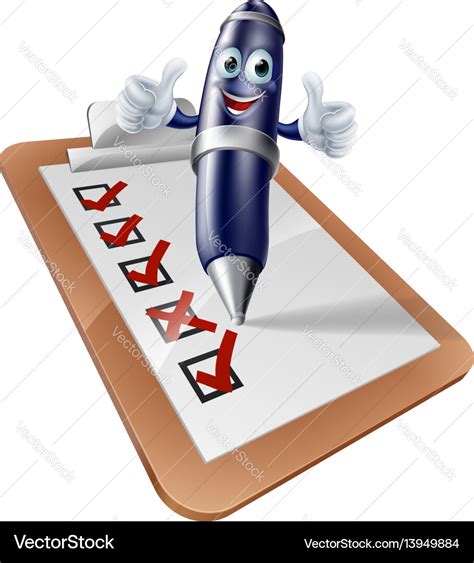 Clip board survey cartoon Royalty Free Vector Image