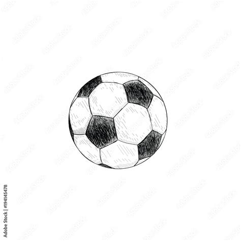 Soccer ball icon. Soccer ball sketch hand drawing vector illustration in black on white ...
