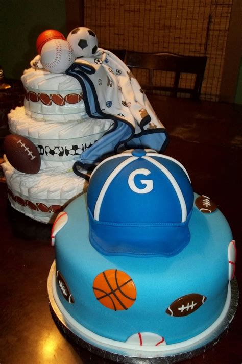Sports Themed Baby Shower Cake - CakeCentral.com