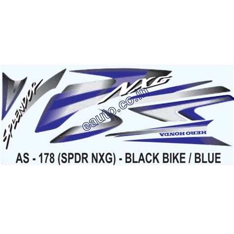 Graphics Sticker Set for Hero Honda Splendor NXG | Black Vehicle | Blu