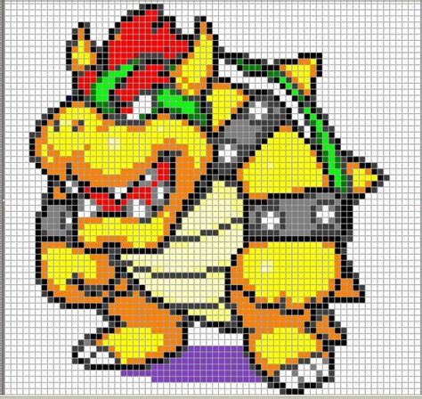 8 bit grid bowser pixel art Bowser perler - Pixel Art Grid