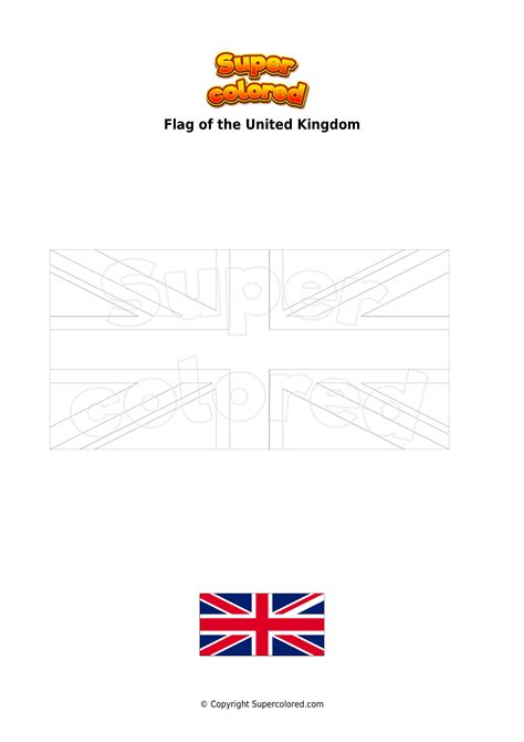 Coloring page Flag of the United Kingdom - Supercolored.com