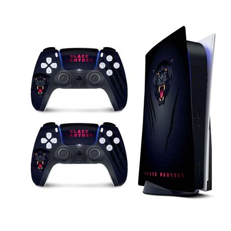 Amazon.com: PS5 Black Panther Skin for Ps5 skin PlayStation 5 Console skin and 2 Controllers ...