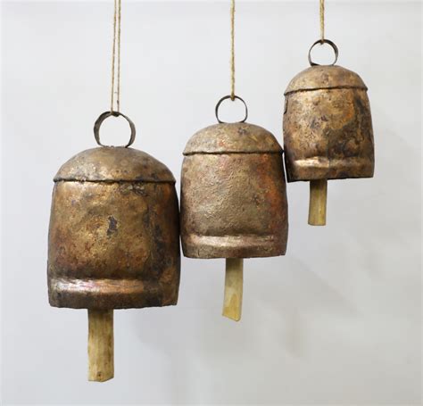 Antique Metal Cow Bells Wind Chime - Vritti Designs