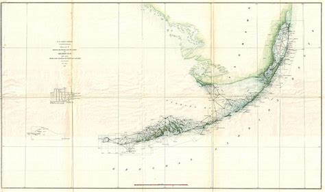 Vintage Map of The Florida Keys Drawing by CartographyAssociates - Pixels