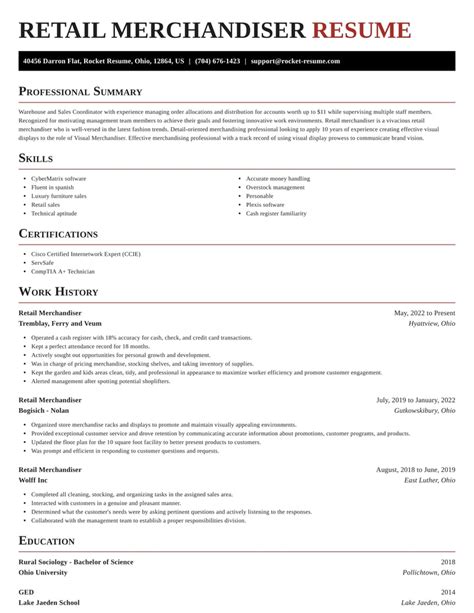 Retail Merchandiser Resumes | Rocket Resume