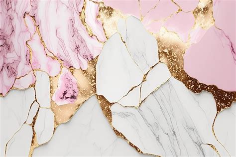 Premium Photo | Pink white and gold marble background luxury marble ...