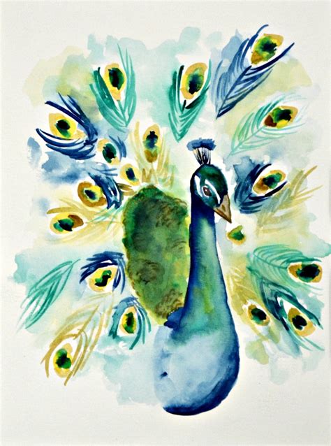 Peacock watercolor painting peacock wall art original | Etsy