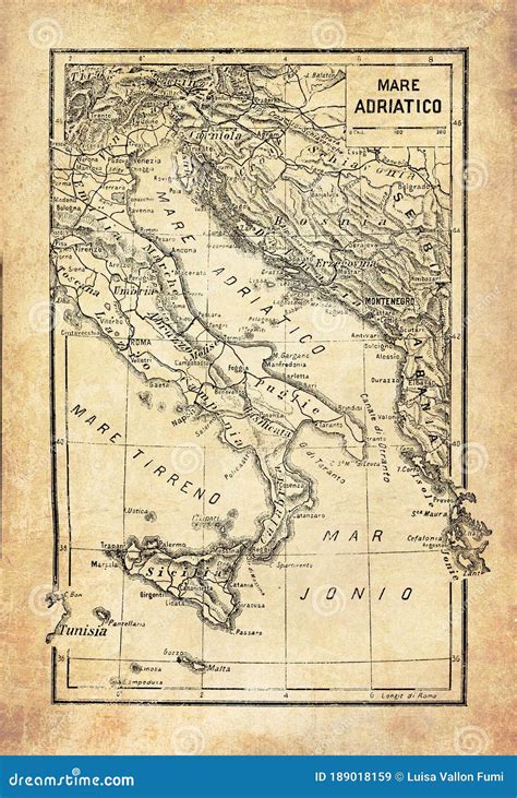 Ancient Map Of Adriatic Sea Royalty-Free Stock Photo | CartoonDealer ...