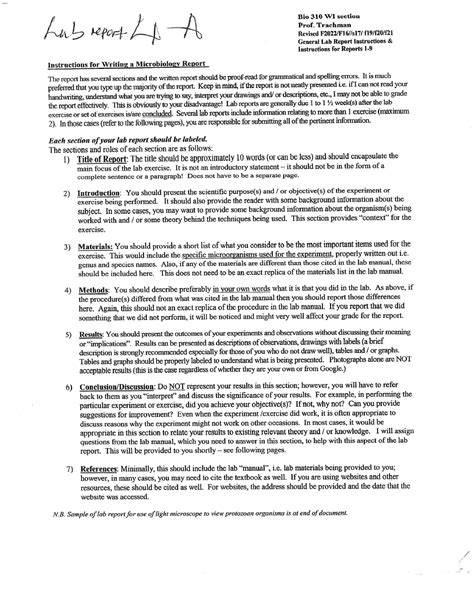 Microbiology lab report 4A - BIO 310 - Studocu