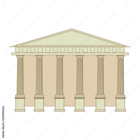 The building of the Ancient Greek and Roman Temple with columns ...