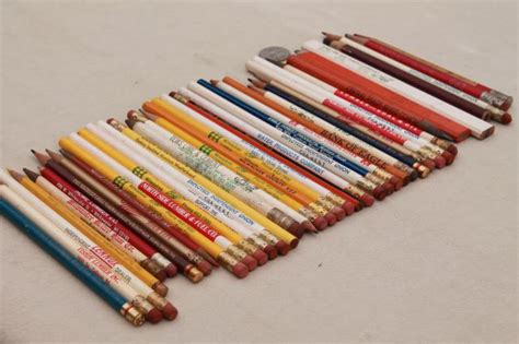 collection of vintage wood pencils, old advertising pencil lot, builder ...