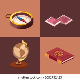 Geography Icon Set On Frames Background Stock Vector (Royalty Free) 2051732423 | Shutterstock