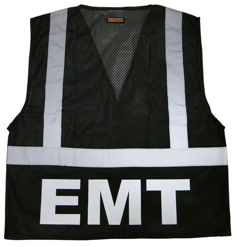 EMT Safety Vest Black REFLECTIVE Design High Visibility - Etsy