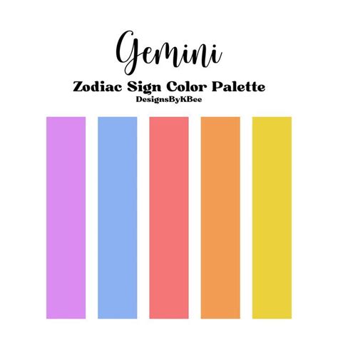 Gemini Zodiac Sign Color Palette