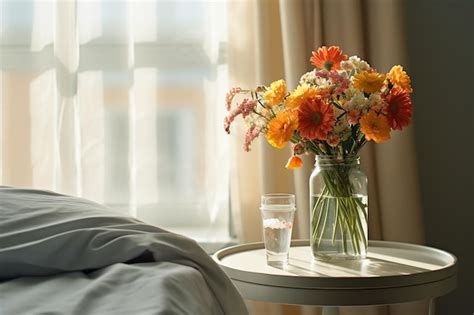 Premium AI Image | Flowers beside Hospital Bed Uplifting GetWell Floral Arrangements Created ...